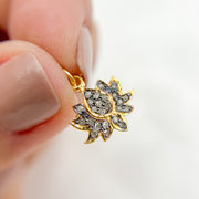 Diamond Sterling Silver Lotus Charm